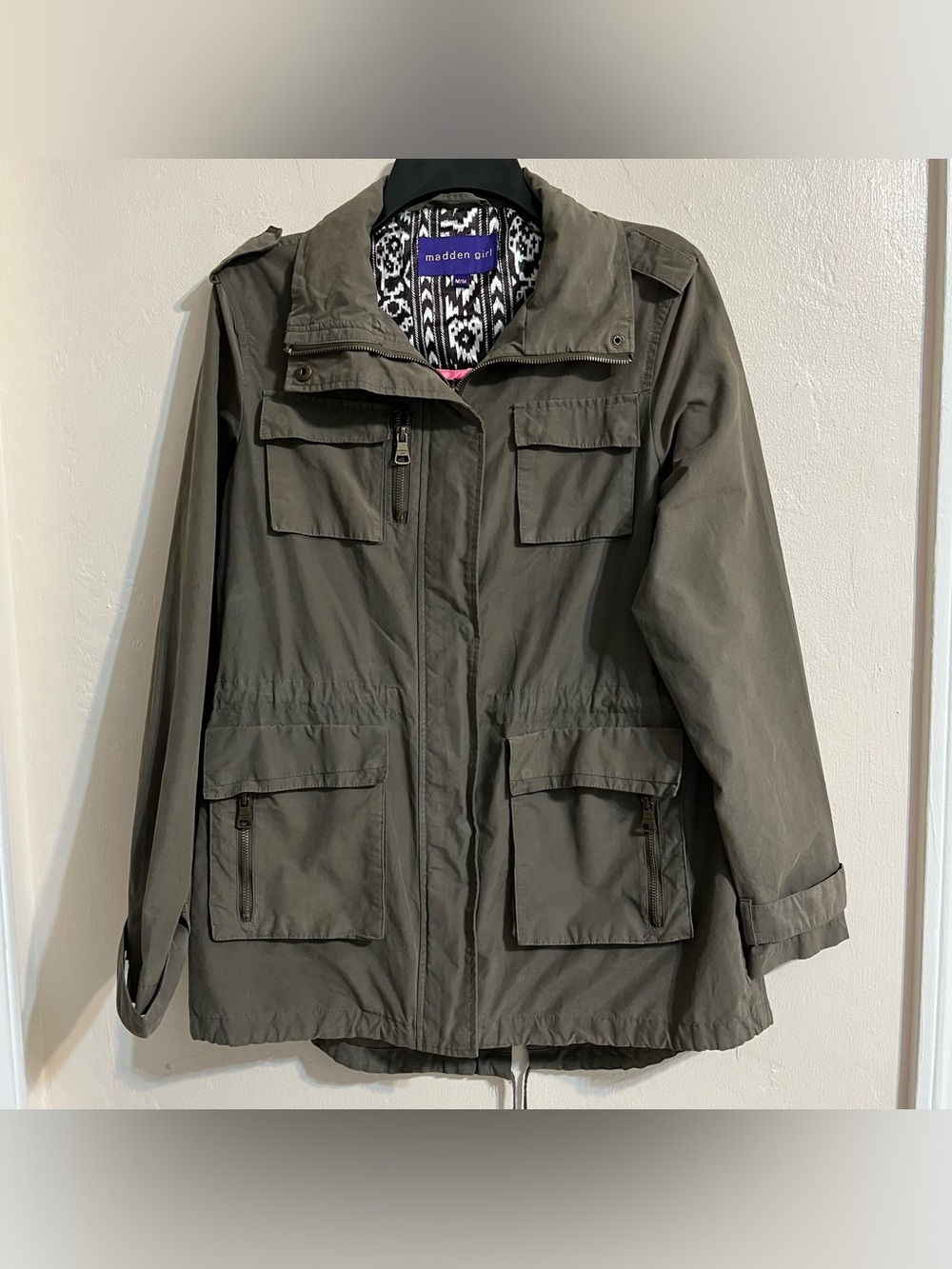 Madden Girl Olive Army Green Utility Jacket